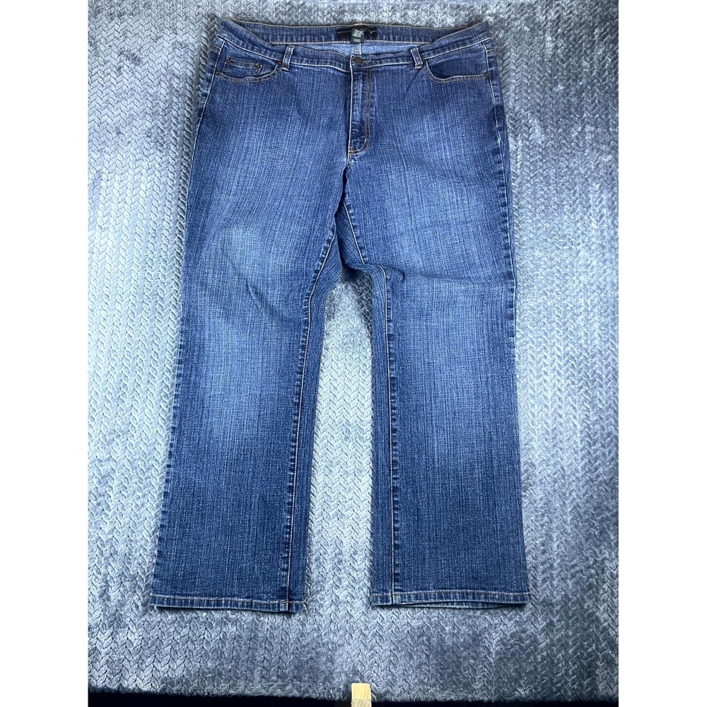 Venezia Jeans Womens 22 Average Blue Stretch Medium Wash High Rise Straight Leg